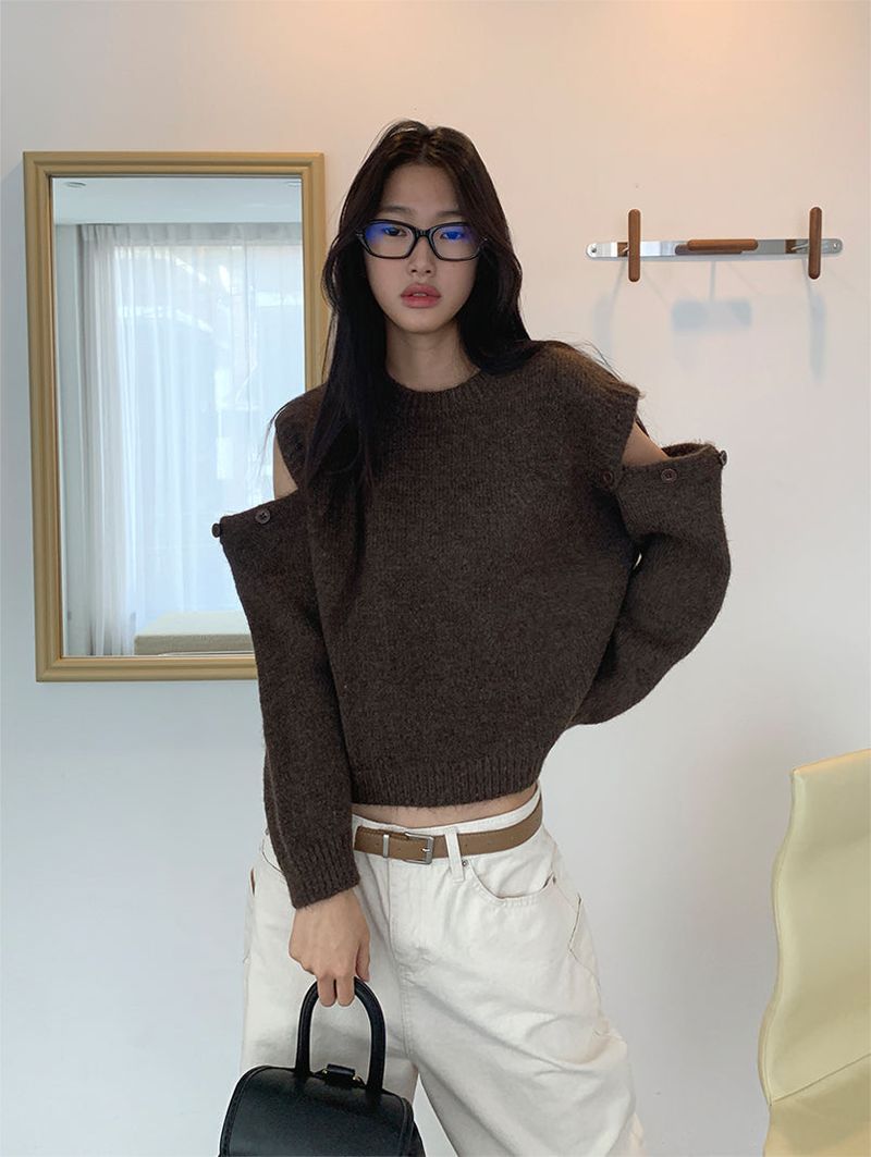 KATE OPENED BUTTON KNIT (2C)
