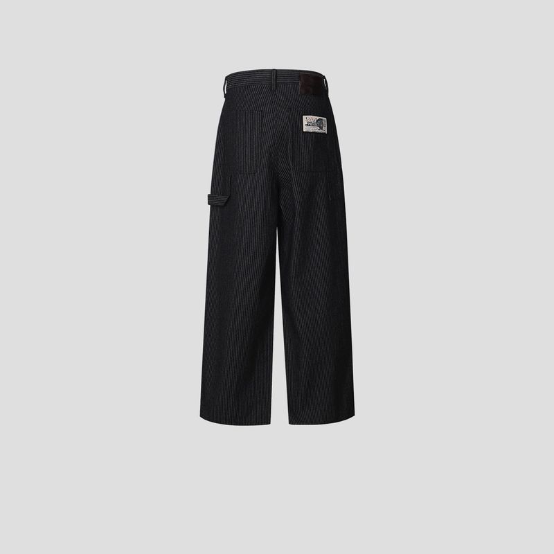 Pint stripe denim pants