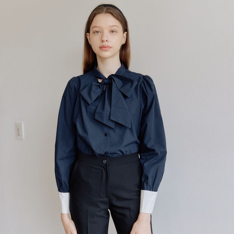 yuppe（ヤッピー）の「カラータイシャツ / COLOR TIE SHIRT_NAVY（トップス）」
