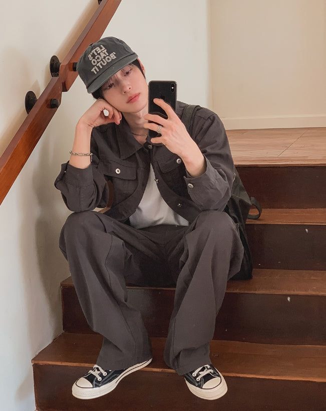 Merrick Herringbone Cargo Wide Pants
