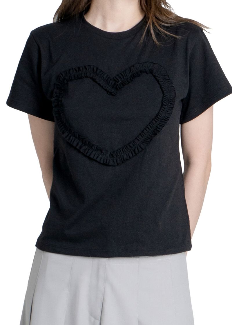 WOOHWA（ウファ）の「FRILL HEART T-SHIRT（Tops）」