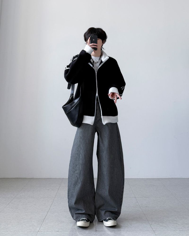 Dobby Fleece Track Zip-up