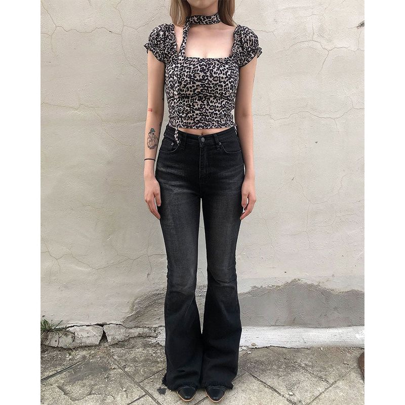 Saka Leopard T Set [scarf set]