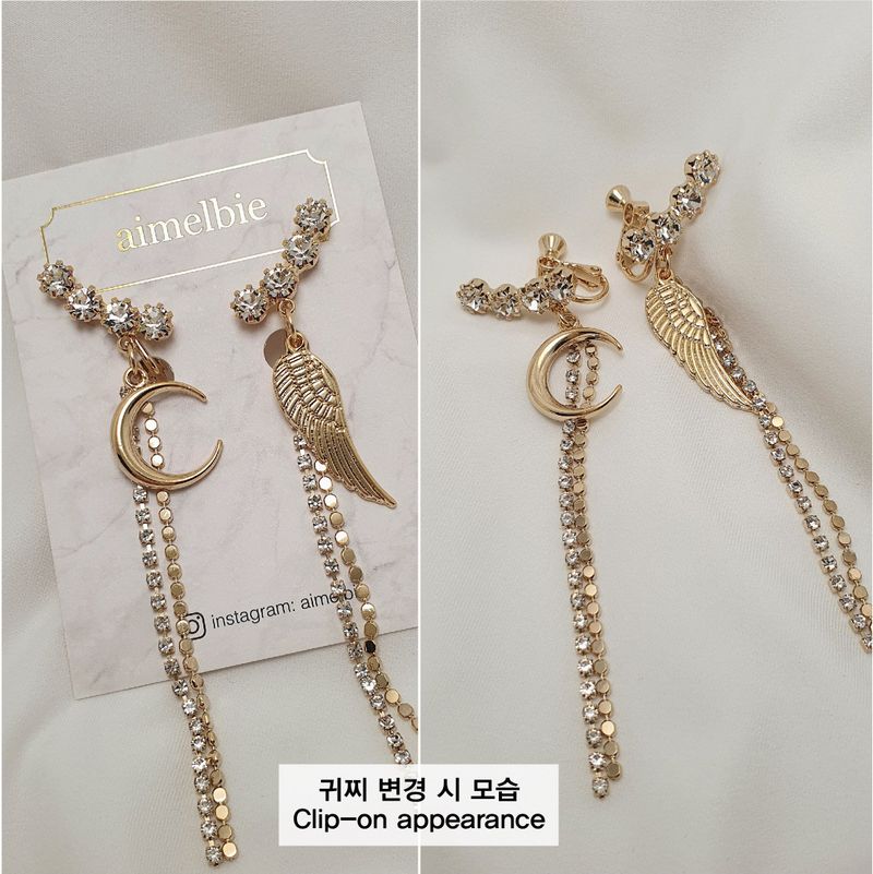 Moon Angel Earring - Gold