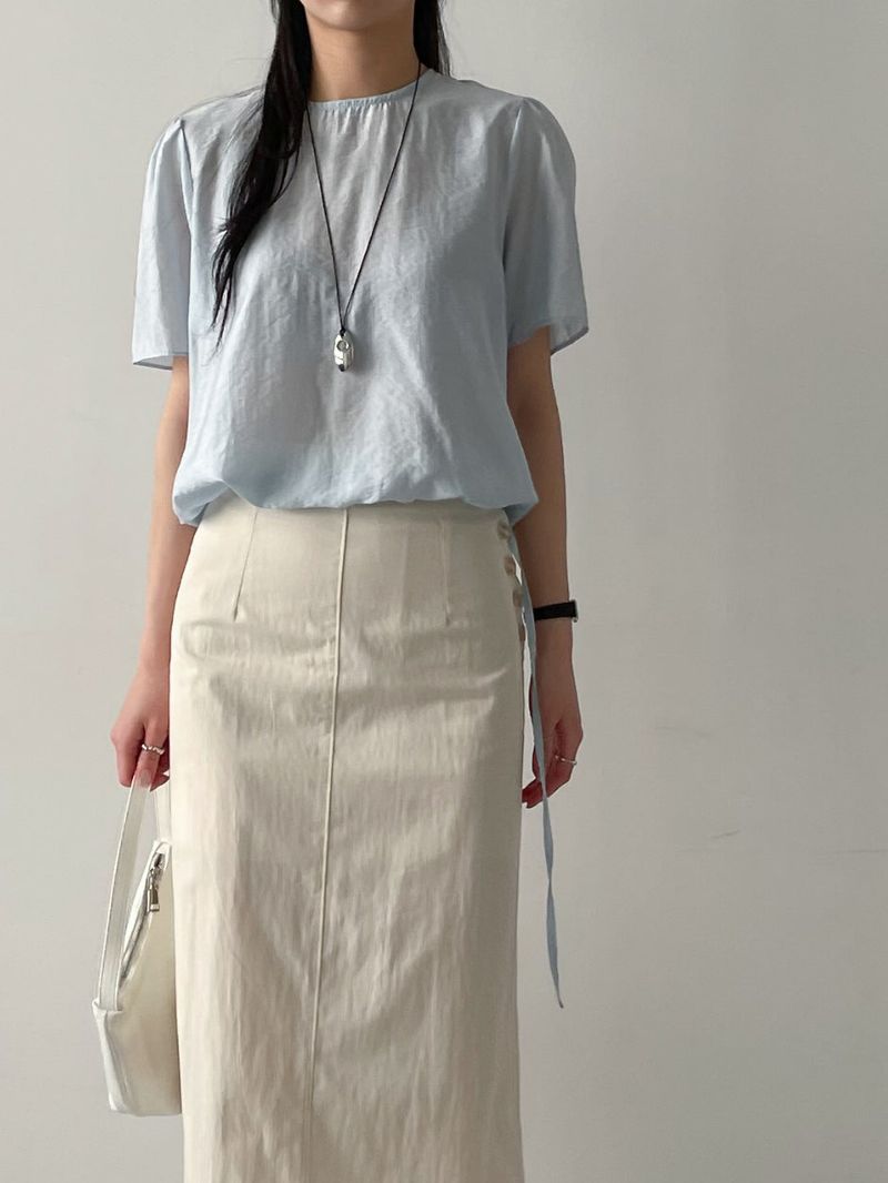 Cookie Button H-Line Long Skirt