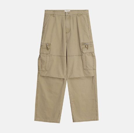 Radic Washed Zipper Cargo Wide Pants