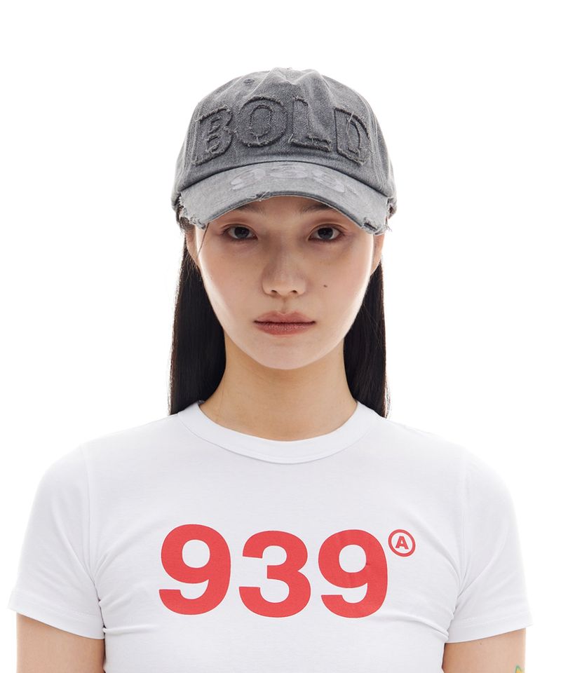 ARCHIVE BOLD（アーカイブボールド）の「BOLD APPLIQUE DENIM 5-PANEL CAP (CHARCOAL)（Hats）」