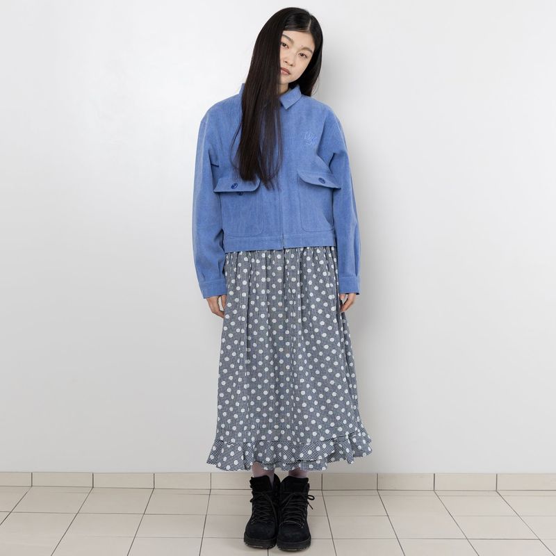 WEBHOUSE（ウェブハウス）の「TTTTwister Ruffle Long Skirt - Dot Black（Skirts）」