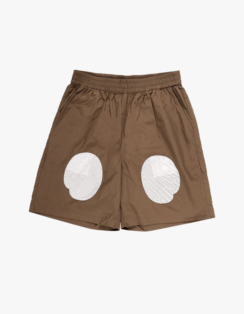 thewarld（ザワールド）の「PACKBLE AT SYMBOL PANNEL SHORT PANTS BROWN（Pants）」