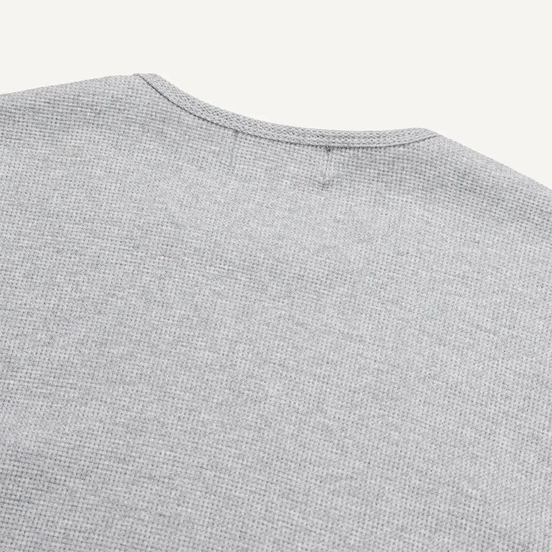 Slim Crop Waffle Long Sleeve
