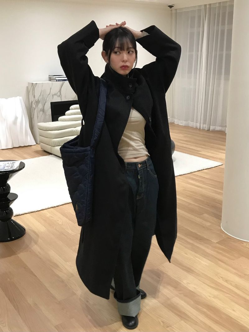 Verliebt high neck long coat