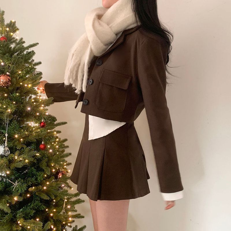 [BELLIDE MADE] Color jacket + skirt setup