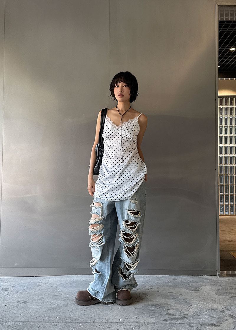 DAMAGE VINTAGE DENIM PANTS