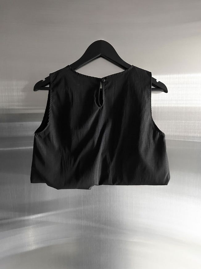 Cloud Nylon Crop Blouse