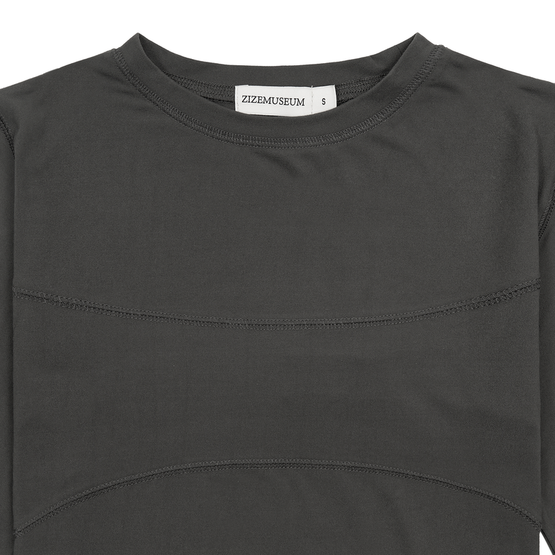 BACK POINT LONG SLEEVE BODYSUIT (CHARCOAL)