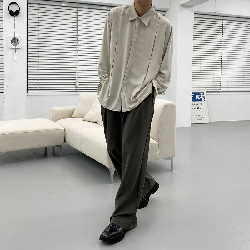 MN Stitch Pleated Shirt (2 colors)