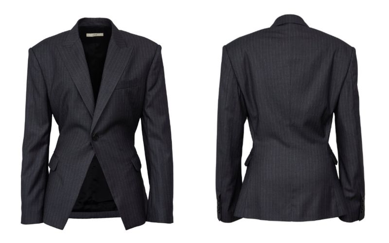 GRAY HOURGLASS STRIPE BLAZER