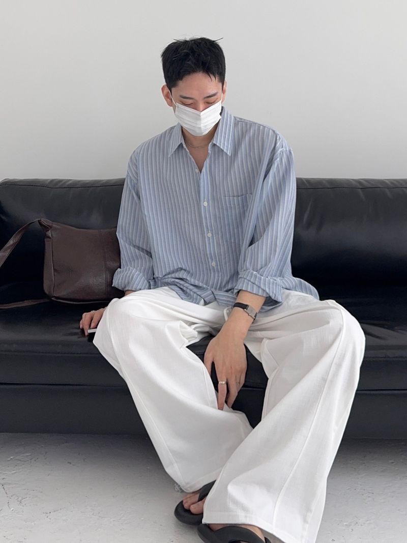 SY Relaxed Fit Seersucker Stripe Shirt (4C)