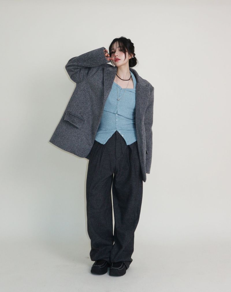 Winter Alpaca Formal Single Jacket (Wool Jacket) (Lining 2 Ounces)