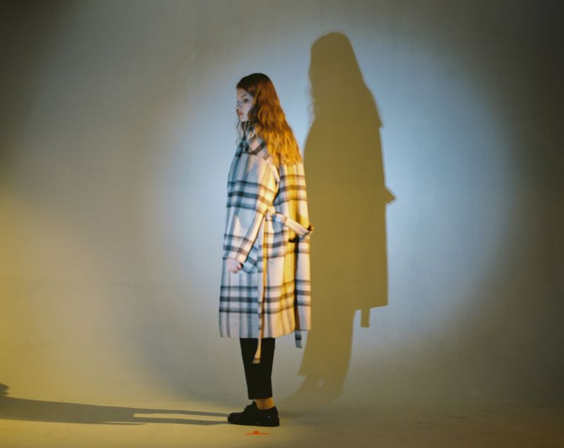 OVERSIZE WOOL CHECK ROBE COAT (Beige)