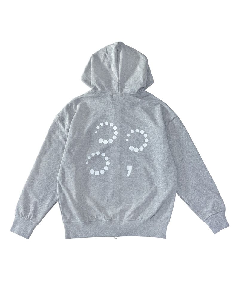 Loading Clover Symbol Hooded Zip-Up [GREY]