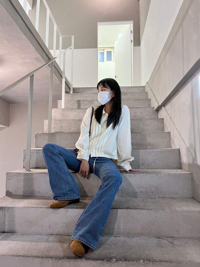 Lumiere string pintuck blouse