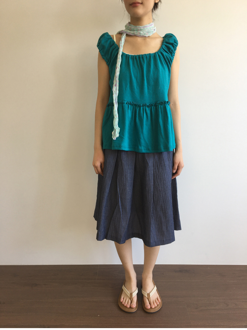 Meadow punched frill sleeveless top (2color) 