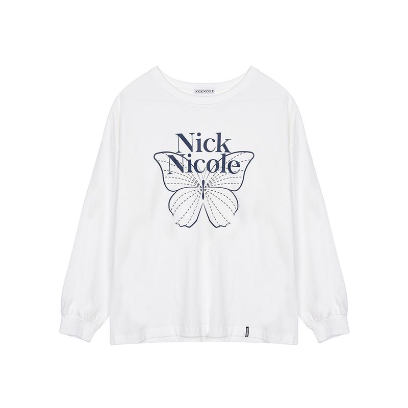 NICK&NICOLE(ニック&ニコール)の「BUTTERFLY SIGNATURE LS TOP_WHITE NAVY(Tops)」