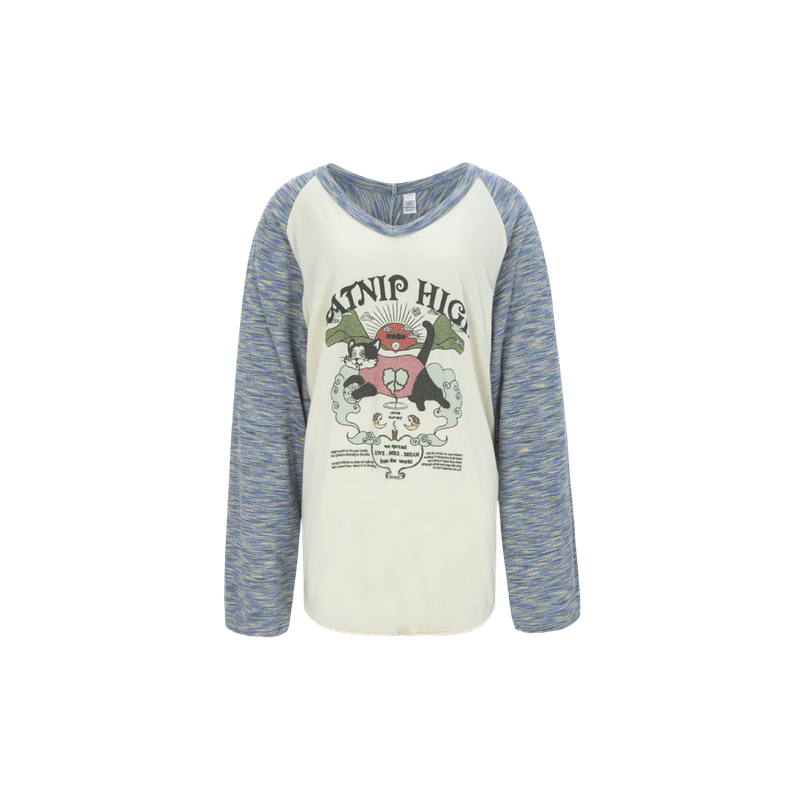 MINJIENA（ミンジエナ）の「キャットニップハイロングTシャツ blue（トップス）」