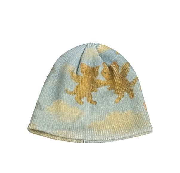 Run Kitten Print Beanie