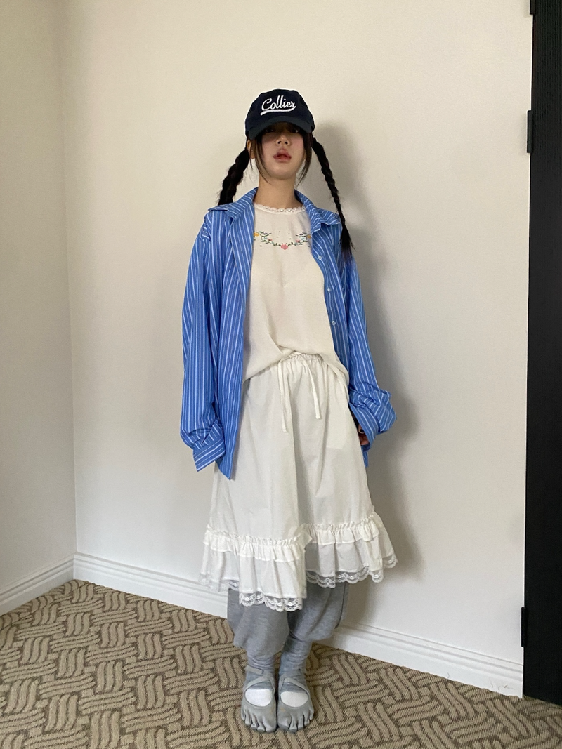 garden waffle lace T