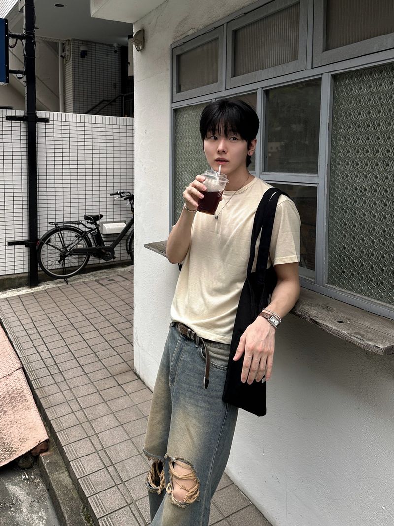 WHAT A LOOK（ワット ア ルック）の「MOREN CROP STRIPE SHORT-SLEEVE T-SHIRT（Tops）」