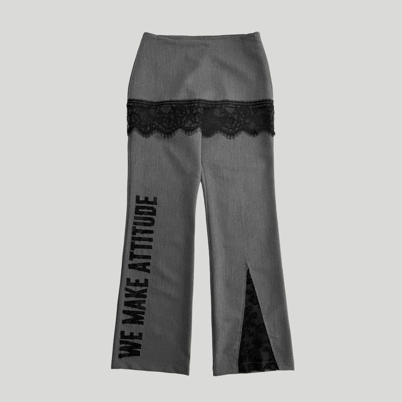 SLOGAN SKIRTED TROUSERS
