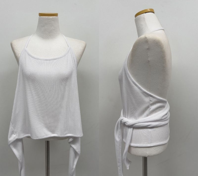 Monty Ribbed Wrap Halterneck Sleeveless