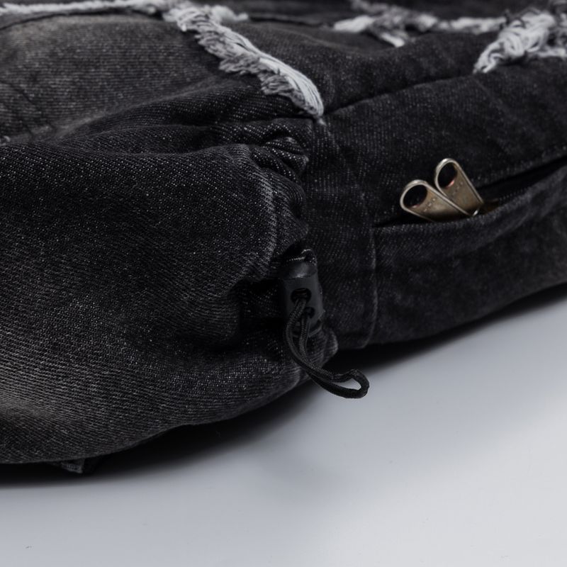 Washed Denim Turtle Backpack (Black)