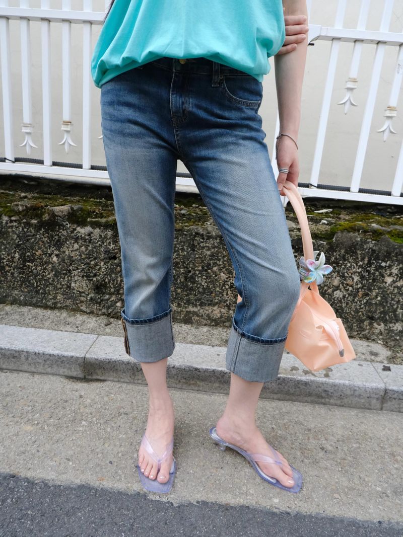 roll-up capri denim pt