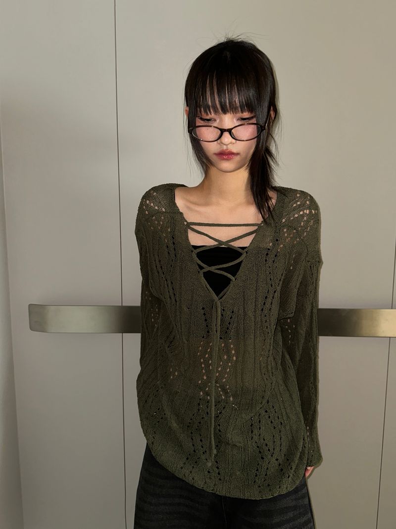 CCORTTI（コルッティ）の「Moi Loose Sheer Mesh Knit Top 3color（Tops）」