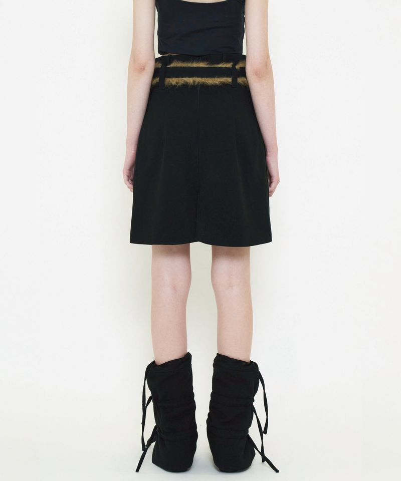  FUR BELT MIDI SKIRT