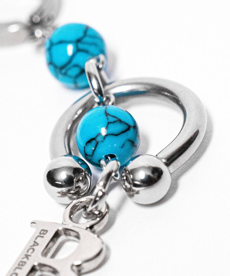 BBD Stone Ball B Logo Earring (Silver&Turquoise)