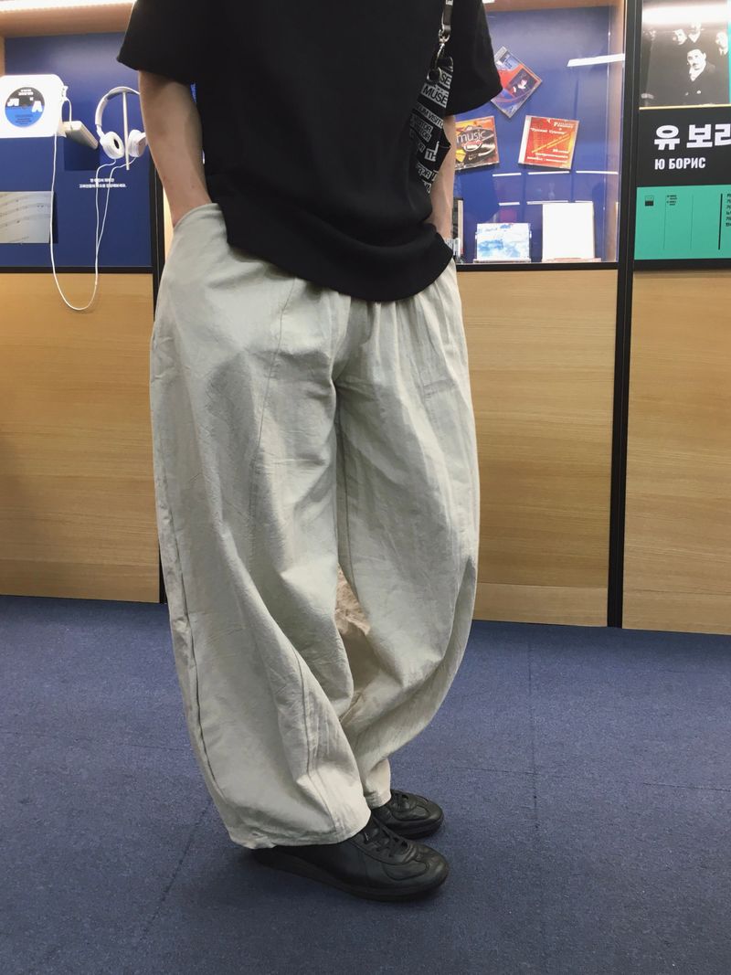 Mono Linen Wide Balloon Pants 4C