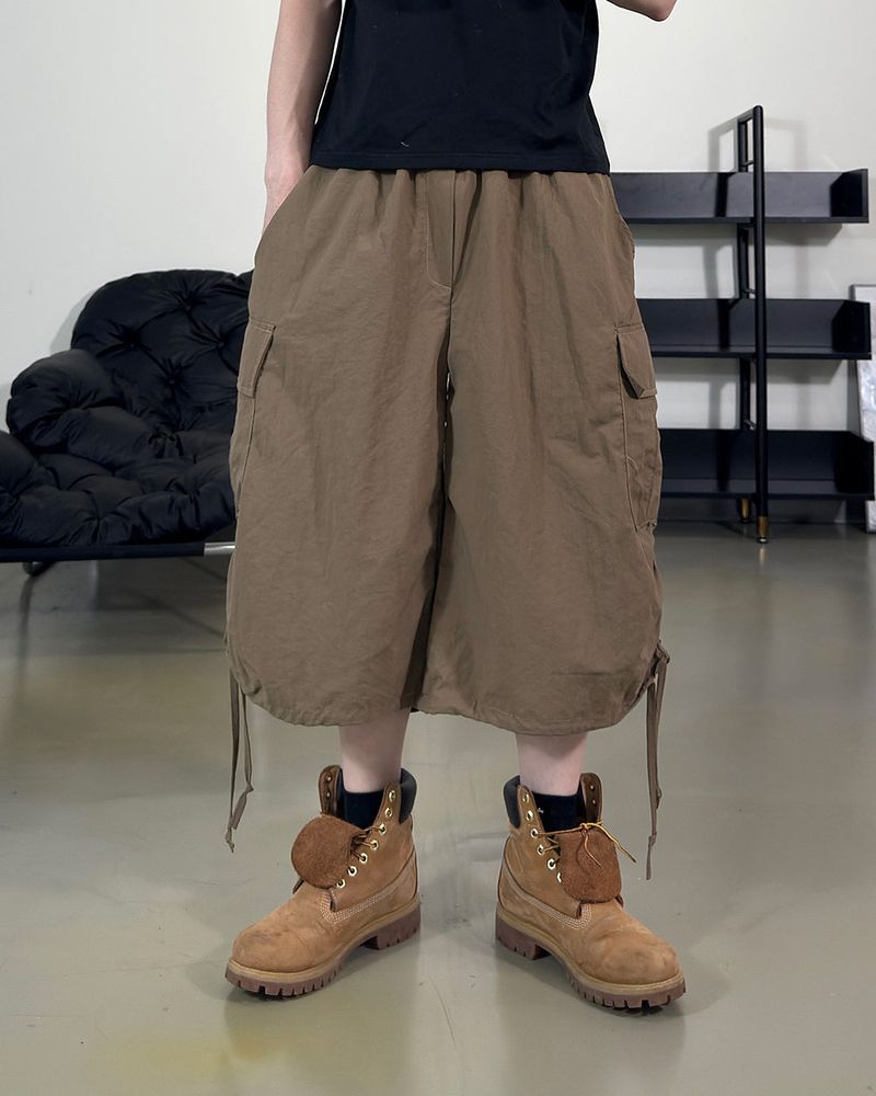 Shuren Shirring Cargo Bermuda Pants