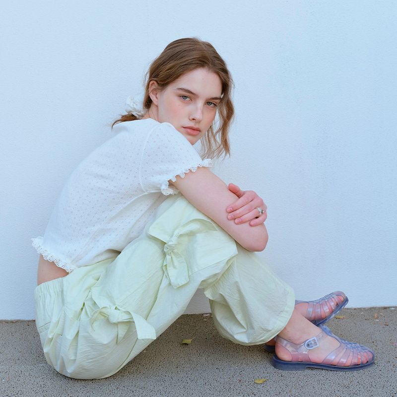RIBBON POCKET PANTS, MELON