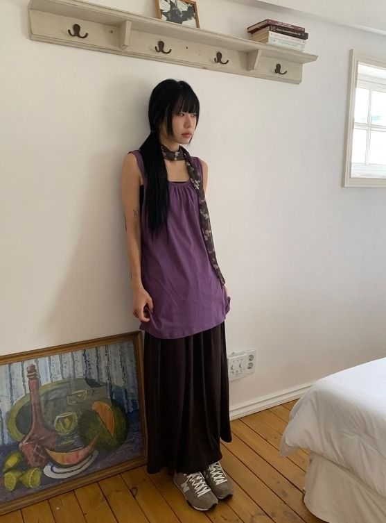 Una Layered Shirring Long Sleeveless