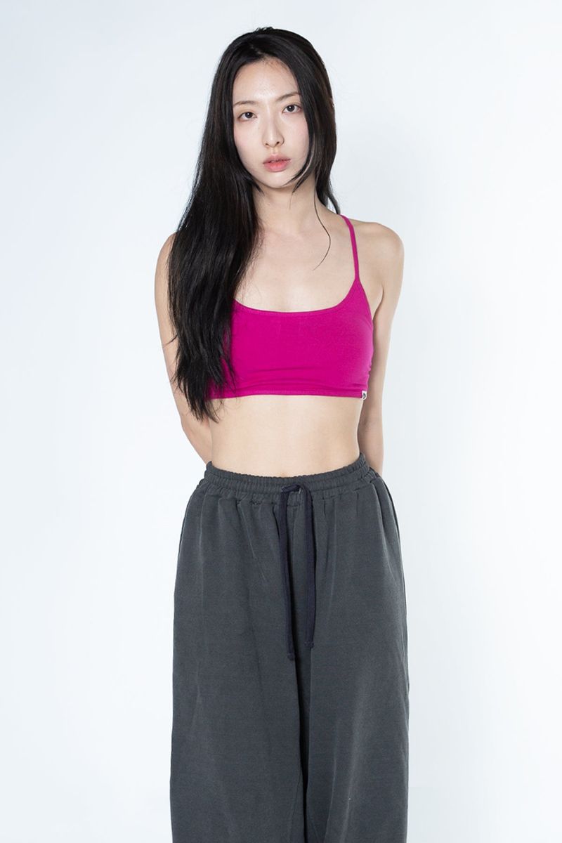 Back Tunnel Bra Top (Magenta pink)