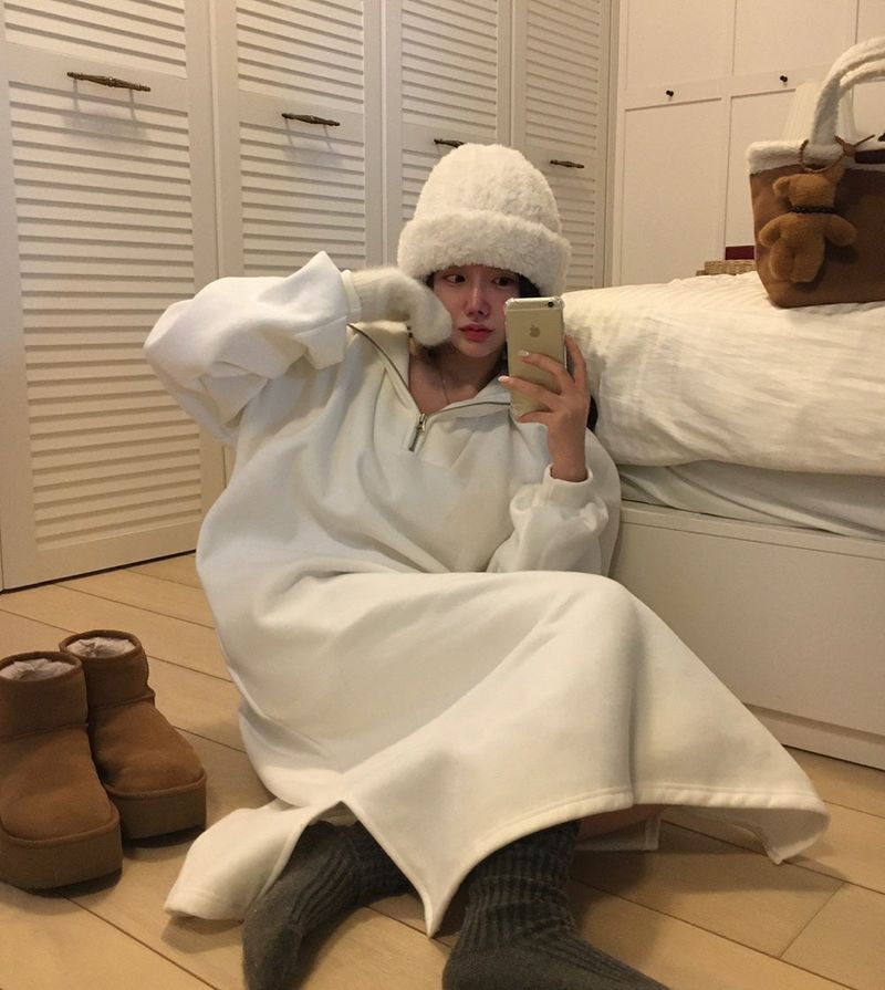 [BELLIDE MADE] Blanket, double-sided raised sailor long dress