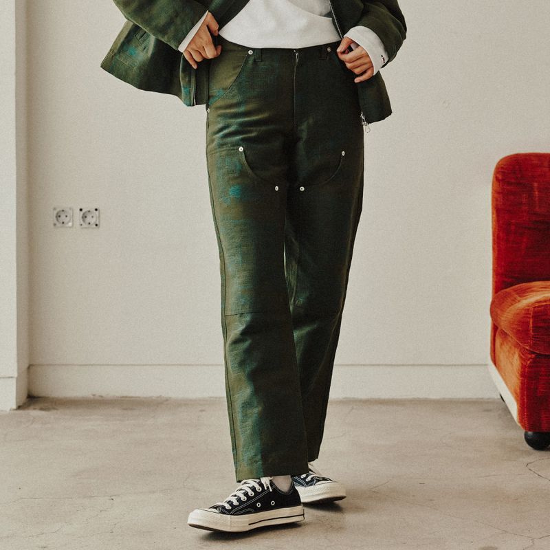 ROMANTIC CROWN(ロマンティッククラウン)の「ROMANTIC STREET JACQUARD PANTS_KHAKI(Pants)」