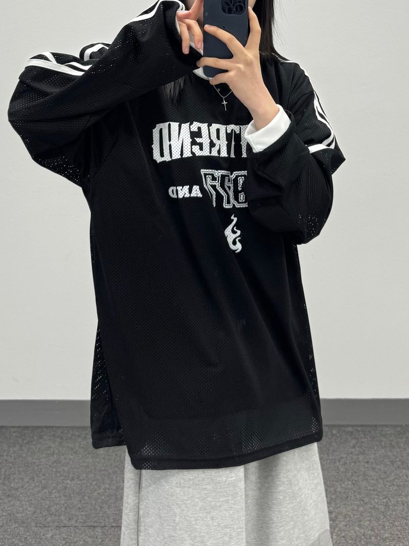 mesh track long sleeve