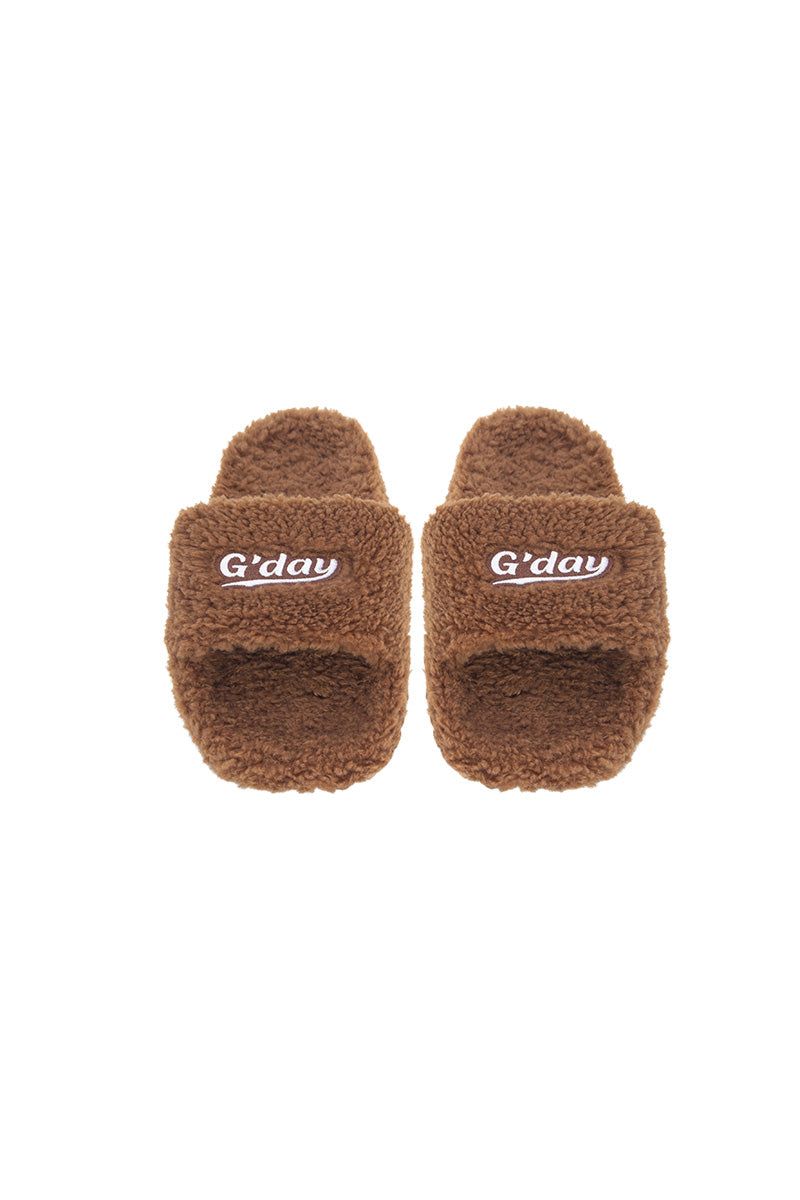 G'day furry sandals (brown)