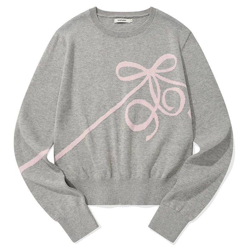 KIRSH PLAIN RIBBON CHERRY KNIT [GRAY]