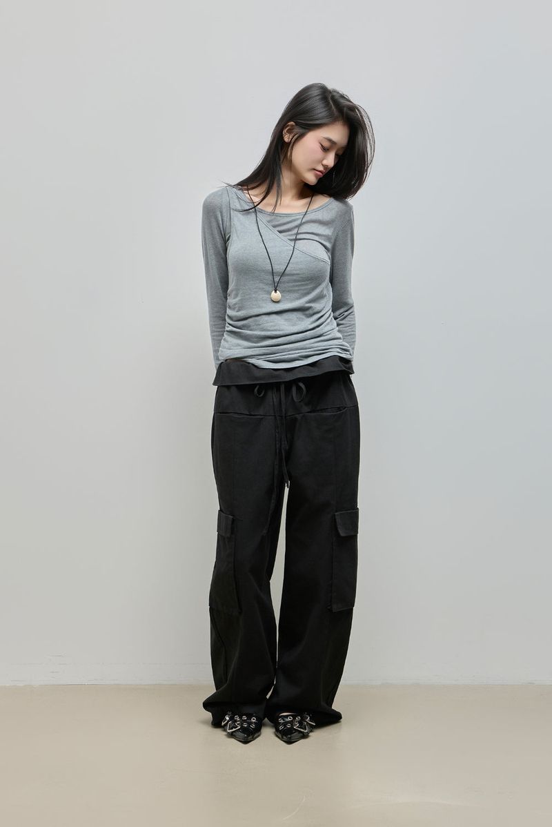 Fold Cargo Pants_Black